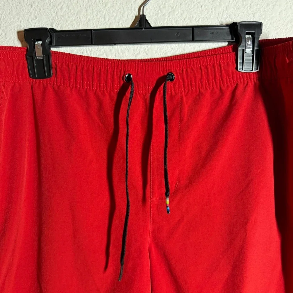 Hurley Dri‎ Fit Convoy Volley Trunks Shorts Mens Large Red Mesh Lined Swimwear